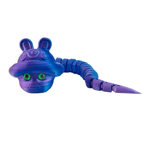 3D-gedrucktes süßes Kaninchen mit Hut Cartoon Jahr bewegliches Gliedmaßengelenk Kinderspielzeugmodell Zsh578 (Purple, 36cm) von Generic