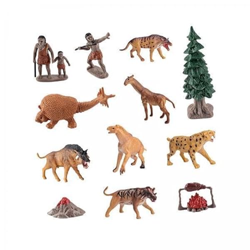 3X 12x Mini Prähistorisches Tiermodell Primitive Männermodell Spielzeugurlaubszeit Bevorzugt Tierfiguren für Geschichtenerzählen von Spielen von Generic