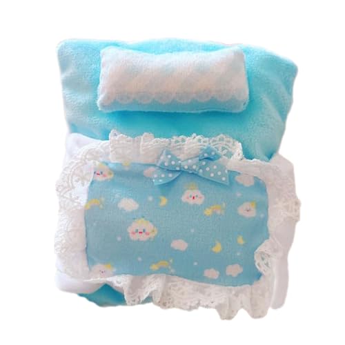 3X Puppenbettwäsche Set Laken Kissen Decken für Puppen Miniaturmodell für 17cm Puppen Geburtstagsgeschenke, Blau 3X Puppenbettwäsche Set Laken Kissen Decken für Puppen Miniaturmodell für 17cm Puppen Geburtstagsgeschenke, Blau von Generic