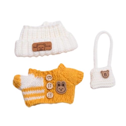 3pcs Puppenkleidung Pullover Anzüge Machen Ihre eigenen Puppen -Girl -Puppenkleidung für 15 cm Puppe, Gelb von Generic