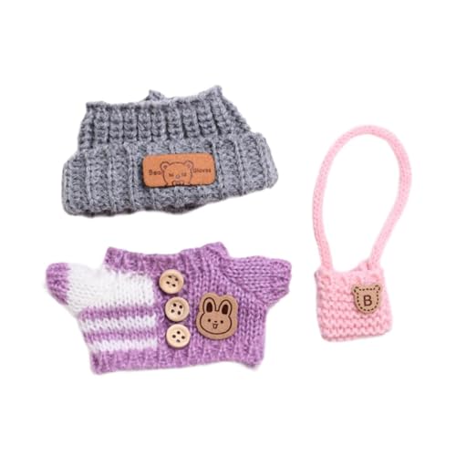 3pcs Puppenkleidung Pullover Anzüge Machen Ihre eigenen Puppen -Girl -Puppenkleidung für 15 cm Puppe, Violett von Generic