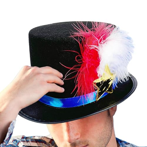 4 De Julio Hat - Unabhängigkeitstag Hut | Patriotischer Fascinator mit Wasserfallfedern, lustiger Karneval für Paraden zum Unabhängigkeitstag, vielseitiges Kostümzubehör für 4 De Julio Hat - Unabhängigkeitstag Hut | Patriotischer Fascinator mit Wasserfallfedern, lustiger Karneval für Paraden zum Unabhängigkeitstag, vielseitiges Kostümzubehör für von Generic