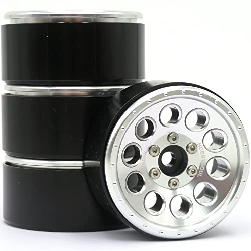 4 Stück RC 1/10 Aluminium 1,9'' Beadlock Felgen Hex 12mm Silber Farbe passend für Traxxas TRX-4 / RC4WD D90 D110 TF2 / Tamiay CC01 / Axial SCX10 90047 SCX10 III AXI03007 4 Stück RC 1/10 Aluminium 1,9'' Beadlock Felgen Hex 12mm Silber Farbe passend für Traxxas TRX-4 / RC4WD D90 D110 TF2 / Tamiay CC01 / Axial SCX10 90047 SCX10 III AXI03007 von Generic