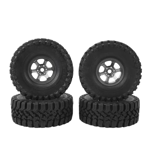 4 Stück RC Crawler Reifen, 1,9 Zoll RC Reifen Gummireifen mit Felge für 1/10 Autos, Bieten Hervorragenden Grip, für SCX10, RBX10 Crawler (Ti-Farbe) von Generic