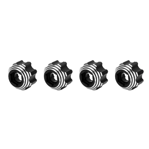 4 Stück RC-Rad-Sechskant-Adapter, Aluminiumlegierung 8 X 32 Bis 17 Mm Sechskant-Adapter für 8 X 32 3,8 Zoll, Elektro-Auto-LKW-Rad-Sechskant-Adapter, Upgrade-Teile (Black) von Generic