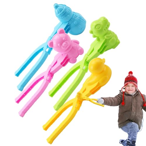4 Stück Schneeformen Für Kinder Im Freien, Schneeballzange Ente, Schneeball-Spielzeug-Spiele-Form - Winter-Schneespielzeug, Snow Ball Fight Maker Tool Clip von Generic