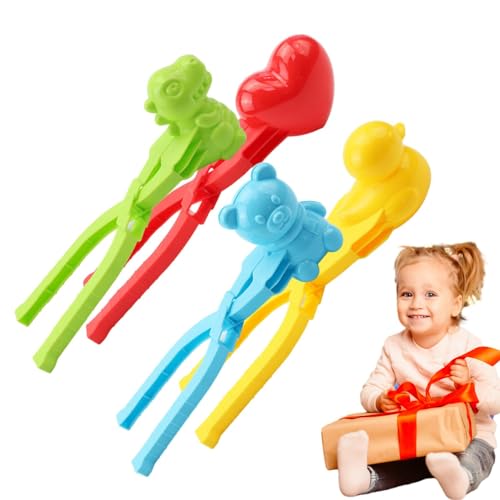 4 Stück Schneeformen Für Kinder Im Freien, Schneeballzange Ente, Schneeball-Spielzeug-Spiele-Form - Winter-Schneespielzeug, Snow Ball Fight Maker Tool Clip von Generic