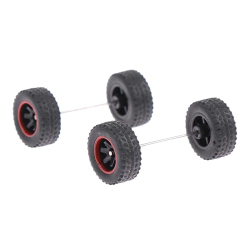 4 1: 64 Räder Simulation Modell Auto Räder Reifen mit Auto Räder Achsen für Diecast Auto Modell Kinder Erwachsene sammler, rot schwarz von Generic