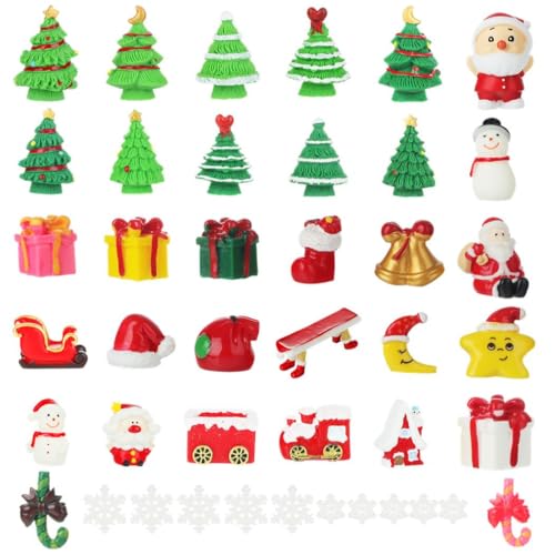 42-teiliges Mini-Weihnachtsfiguren-Set aus Kunstharz für Garten, Zimmer und Bastelarbeiten 42-teiliges Mini-Weihnachtsfiguren-Set aus Kunstharz für Garten, Zimmer und Bastelarbeiten von Generic