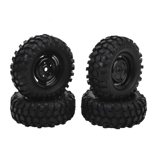 4PCS RC Crawler Reifen, 1,9 Zoll Gummi Universal RC Reifen mit Kunststofffelge für Axial 1/10 Ferngesteuerte Autos (Black) von Generic