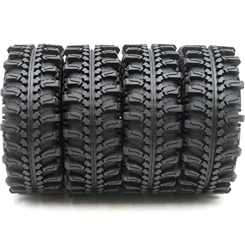 4Stück RC 1.9 Crawler Reifen super Grip 1:10 Crawler Reifen 1.9 Extreme MT Reifen Höhe 121mm/4.75inch passend für Traxxas TRX-4 / RC4WD D90 D110 TF2 / Tamiya CC01 / Axial SCX10 III 90047 AXI03007 von Generic