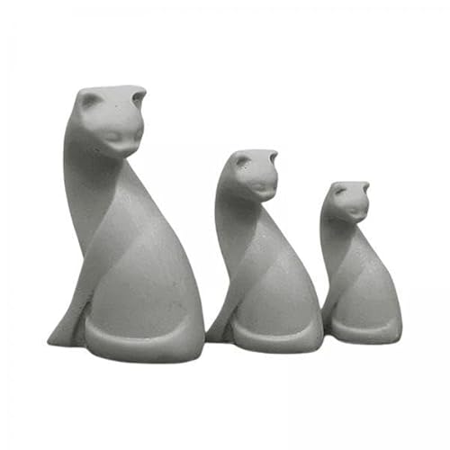 4X 1:12 Skala Miniatur Katzen Figur Sammlerstück Handgefertigt Tierstatue Miniaturspielzeug Kleine Katzenfigur Sammlung Set für Studienschlafzimmer von Generic