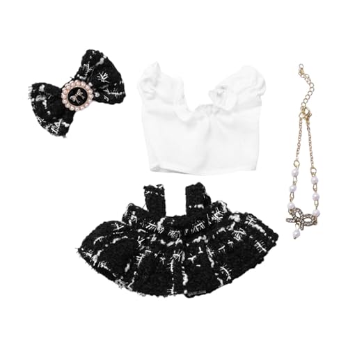 4X Puppenkleidung Set Kleidung Anzug Kostüme Puppenkleid Outifits für 15 cm oder 17 cm Puppen, Schwarz von Generic