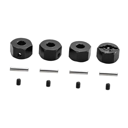 4pcs 1/10 Skala RC Hex Wheel Wheel Hubs DIY Modifiziert 12mm Austausch für 1/10 Mini Crawler RC Car Model, Schwarz 4pcs 1/10 Skala RC Hex Wheel Wheel Hubs DIY Modifiziert 12mm Austausch für 1/10 Mini Crawler RC Car Model, Schwarz von HuadaXtai