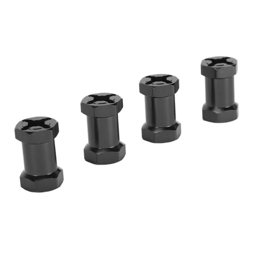 4pcs RC Hex Hub, 12 Mm Aluminiumlegierräder HEXS -Hub -Verlängerungsantriebsantrieb mit Muttern für 1/10 RC -Auto 20mm Länge (Black) von Generic