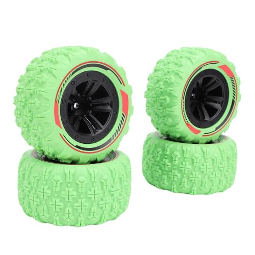 4pcs RC -Reifen, 12 Mm Hex RC Rad Tire Set 3.26x1.67 Zoll Schlammgeländezubehör für 1/14 1/16 Auto Crawler Truck (Green) von Generic