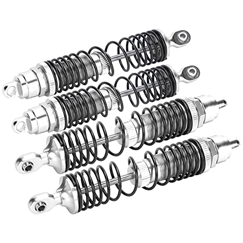 4pcs RC -Stoßdämpfer Absorber, Vorderer Heckdämpfer Aluminium -Legierung Metall für 1/10 RC -Autos mit Aussehensschockabsorption (Silver) von Generic