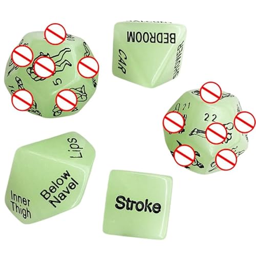 5 Fluorescent Green Spiele Action Guide Würfel, Spaß Spiele Für Valentinstag Und Neues Jahr, Sportzubehör von Generic