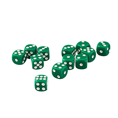 50 Stück 12 mm 6-seitige Würfel – grüne Farbe, Acryl-Material, perfekt für Tisch-Rollenspiel-Enthusiasten (TRPG) von Generic