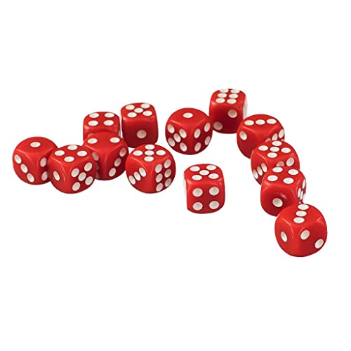 50 Stück 12 mm 6-seitige Würfel – rote Farbe, Acryl-Material von Generic