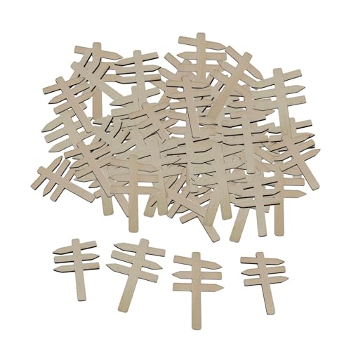 50 Stück Miniatur Holzwegweiser, DIY Dekoration für Modellbau, Satz E von Generic