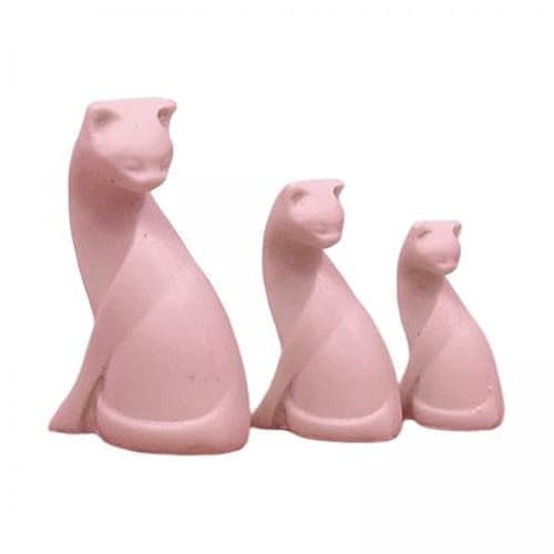 5X 1:12 Skala Miniatur Katzen Figur Sammlerstück Handgefertigt Tierstatue Miniaturspielzeug Kleine Katzenfigur Sammlung Set für Studienschlafzimmer von Generic