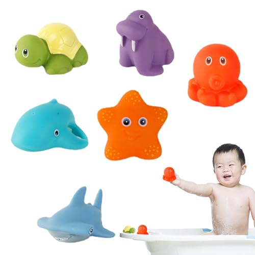 6 Stück Badespielzeug für Badewanne, Badespielzeug ohne Löcher, schwimmendes Spielzeug, Farbe: Ozeans Tiere, Fischerei, Poolspielzeug, Unterricht, Lernspaß, Badewannenspielzeug, entzückende 6 Stück Badespielzeug für Badewanne, Badespielzeug ohne Löcher, schwimmendes Spielzeug, Farbe: Ozeans Tiere, Fischerei, Poolspielzeug, Unterricht, Lernspaß, Badewannenspielzeug, entzückende von Generic