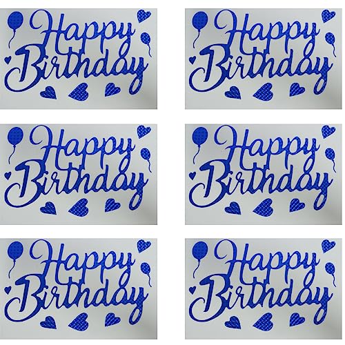 6 Stück Happy Birthday Luftballon Aufkleber, Balloon Sticker Selbstklebende Ballonaufkleber Happy Birthday Alphabet Aufkleber für DIY Luftballons auf Geburtstagsfeiernf (Blau) von Generic