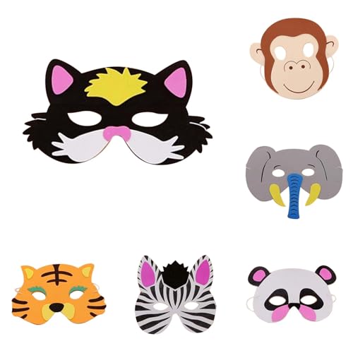 6 Stück Tiermasken Partyzubehör Tiermasken für Kinder, Kinder Cosplay Masken, Dschungel Safari Thema Tiermasken Geburtstag Verkleiden Partyzubehör 6 Stück Tiermasken Partyzubehör Tiermasken für Kinder, Kinder Cosplay Masken, Dschungel Safari Thema Tiermasken Geburtstag Verkleiden Partyzubehör von Generic