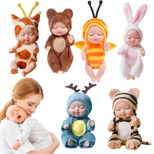 6 Stück wiedergeborene Puppen, Spielzeug für wiedergeborene Puppen, realistisches Spielzeug für Neugeborene, bequemes Spielzeug, Ultra für Hochzeitsfeiern, Geschenke von Generic