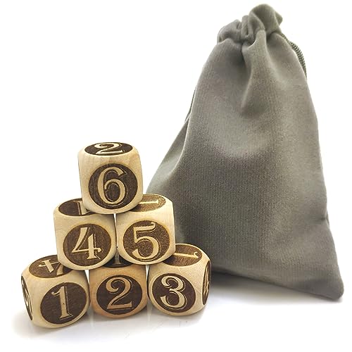 6 Stücke 20MM Holz Rolling Dice Laser Gravur Kreatives Design Arabische Zahl Muster Holz Würfel Set Spiel Party Roll Dices 6 Stücke 20MM Holz Rolling Dice Laser Gravur Kreatives Design Arabische Zahl Muster Holz Würfel Set Spiel Party Roll Dices von Generic