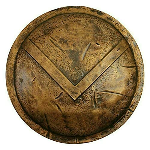 61 cm mittelalterliches Metallschild | 300 König Spartan Shields | Stahl Kostüme Schild | Kampfkrieger Schild | Reenactment | SCA LARP Schild | Halloween Schild von Generic