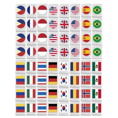 64 Spielsteine der Mahjong Sets, Spielblöcke der Mahjong Sets | 64 Mahjong Toys Spielsteine mit leicht zu sehen | Tragbare Spiele, Flaggenmuster Brettspiele 64 Spielsteine der Mahjong Sets, Spielblöcke der Mahjong Sets | 64 Mahjong Toys Spielsteine mit leicht zu sehen | Tragbare Spiele, Flaggenmuster Brettspiele von Generic