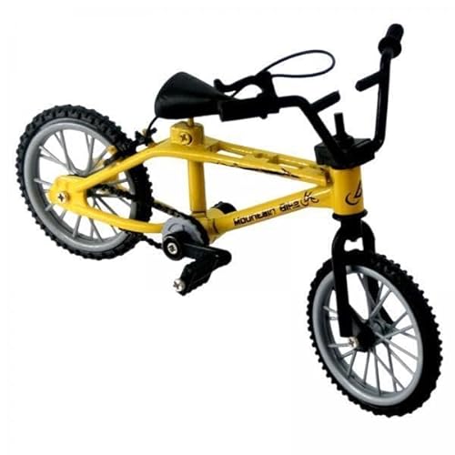 6X 1:18 Fahrradmodell, Mini Fahrradspielzeug, Basteln, Fingerbikes Spielzeug, Miniatur Mountainbike Modell für Partydeko, Gelb von Generic
