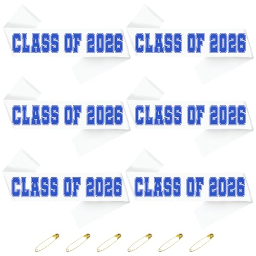 6pcs Weiß Klasse 2026 Schärpen mit Königsblau Glitzer Buchstaben Senior 2026 Schärpe für Abschlussfeier Senior Cheer Schärpen Cheerleader Schärpe Klasse Wettbewerb Schärpe 6pcs Weiß Klasse 2026 Schärpen mit Königsblau Glitzer Buchstaben Senior 2026 Schärpe für Abschlussfeier Senior Cheer Schärpen Cheerleader Schärpe Klasse Wettbewerb Schärpe von Generic