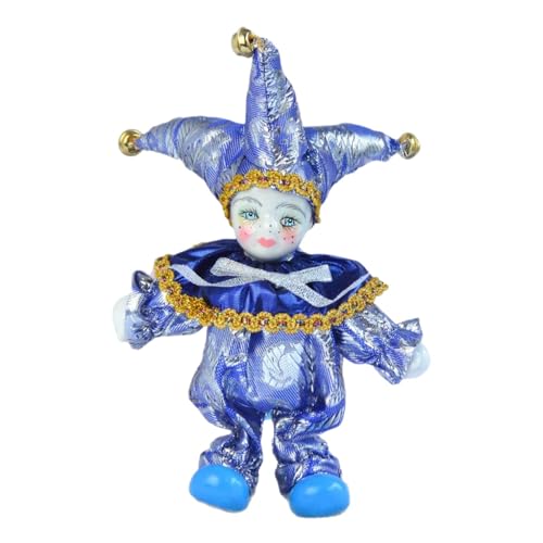 7,48 Zoll Porzellan Clown Puppe Puppe Bemaltes Gesicht mit Sommersprossen Halloween von Generic