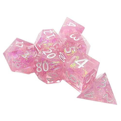 7PCS / Set DND MTG RPG Polyedrische Spielwürfel D8 D10 D12 D20 - Rosa von Generic