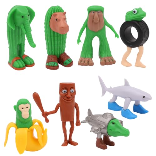 8 Stück Tung Tung Tung Sahur Figur 8er Set,3D Gedrucktes Italian Brainrot Figuren,Italienische Brainrot Action Figuren FüR Kinder&Erwachsene von Generic