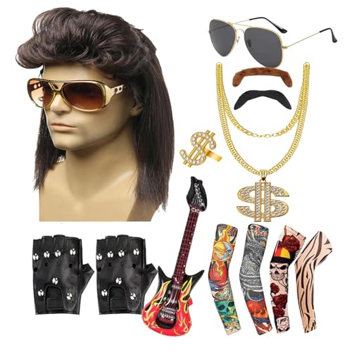 80er Jahre Herren Kleider Rock Kostüme 3 Rockstar Wiederverwendbare 80er Jahre Rock Kostüme - Hippie Mottoparty Outfit Herren 80er Jahre Festival Halloween 80er Jahre Herren Kleider Rock Kostüme 3 Rockstar Wiederverwendbare 80er Jahre Rock Kostüme - Hippie Mottoparty Outfit Herren 80er Jahre Festival Halloween von Generic