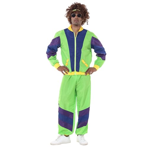 80er Jahre Outfit Herren Mottoparty, Trainingsanzug Herren Vintage,Jogginganzug Herren Faschingskostüme Lässige Jacke und Hosenanzug Inklusive Stirnband Unisex Karneval Hip-Hop Rock Opernkostüm 80er Jahre Outfit Herren Mottoparty, Trainingsanzug Herren Vintage,Jogginganzug Herren Faschingskostüme Lässige Jacke und Hosenanzug Inklusive Stirnband Unisex Karneval Hip-Hop Rock Opernkostüm von Generic