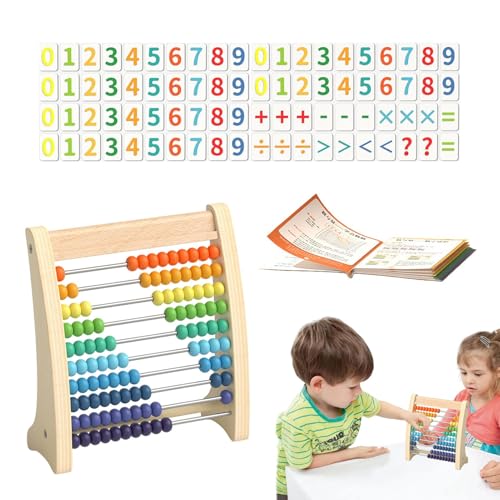 Abacus Math, Abakus für Mathematik für Kinder, Holzspielzeug zum Zählen von Mathematik, 10 Reihen mit bunten Lernspielen für Kinder von 3 bis 5 Jahren von Generic