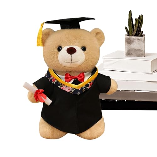 Abschlussgefüllter Bär, Abschlussbärplüschspielzeug, Grad Bear Stuffed Animal Soft Plush Toy, Kissen mit Diplom High School Wohnkultur für Kindergärtner werfen von Generic