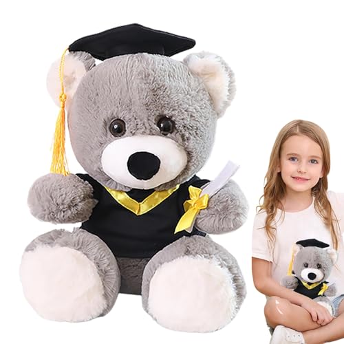 Abschlussplüsch - Abschlussbär, Abschlussbär, Abschlussplüschtier | Eule Plüschtier für College-Studenten, weiches flauschiges Plüschtier mit Morgenhut von Generic