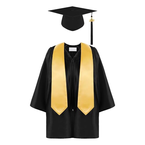Abschlussuniform Für Kinder - Uni Abschlussfeier Uniform Mit Stirnband Und Hut | Abschlusskleid Mit Reißverschluss Einstellbar Für Kindergarten, Kindergarten, Grundschule, Perfekt von Generic