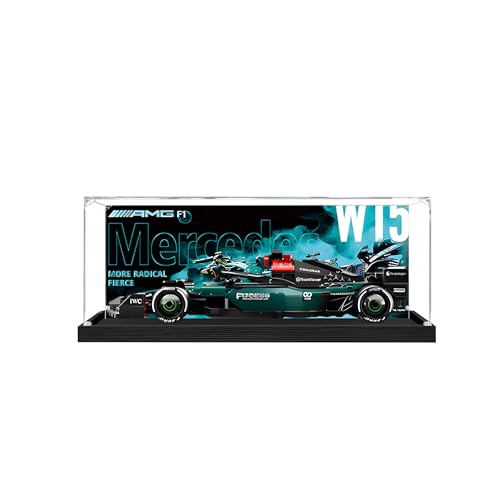 Acryl-Displaybox für Lego Speed Racing F-1 Serie 77244 Merrcedes, Staubdichte Transparente Vitrine Aufbewahrungsbox, 3mm Displaybox, , Ohne Modell (Black) von Generic
