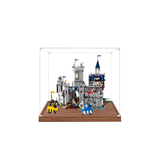 Acryl-Vitrine für Lego 31168 Set, Aufbewahrungsbox für 31168 Bausteinmodell, staubdichte Box, transparente Box, nur Vitrine (3mm-Wood Color) von Generic