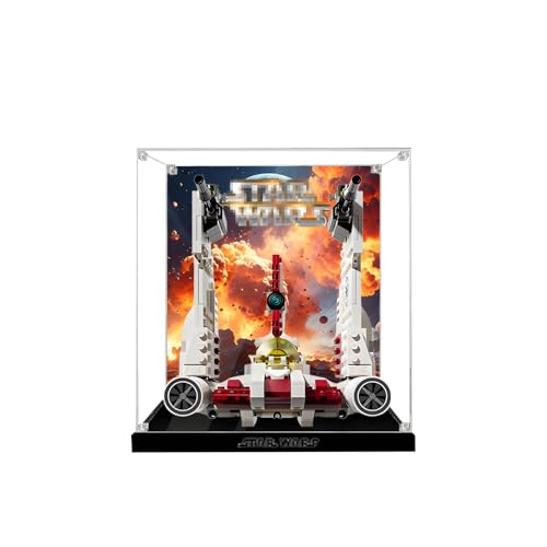 Acryl Vitrine für Lego 75432 Starfighter Set, Transparente Staubdichte Aufbewahrungsbox, Schaukasten für Bausteine, Sammlerstücke Display, Ohne Modell (Background-2) von Generic