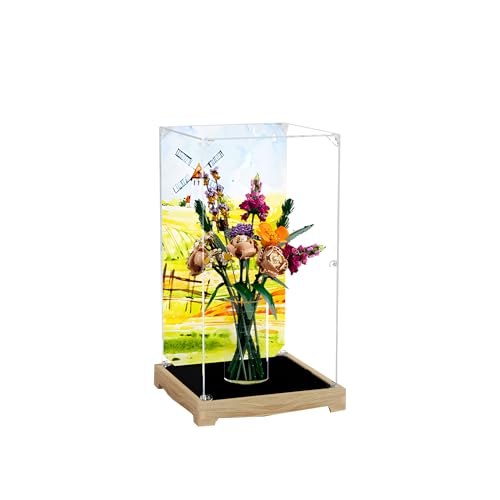 Acryl-Vitrine für Lego Botanical Collection 10280 Blumenstrauß-Set für Erwachsene, Rosen-Bausteine transparente staubdichte Box, Schreibtischaufstellung, kein Modell (Background 2) von Generic