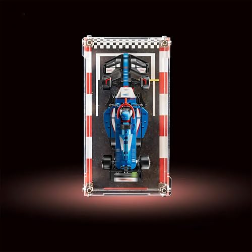 Acryl-Vitrine für Lego Speed ​​Champions 77246 für F1-Rennwagen-Set, transparente, staubdichte Vitrine, kompatibel mit Lego Technic für Visa Cash App RB VCARB 01 (A) von Generic