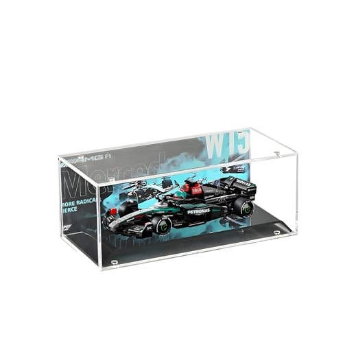 Acryl Vitrine für Lego Speed Champions F-1 für Mercedes 77244, transparente staubdichte Aufbewahrungsbox, Acryl Displaybox für Lego Technic Rennwagen, nur Vitrine (C) von Generic
